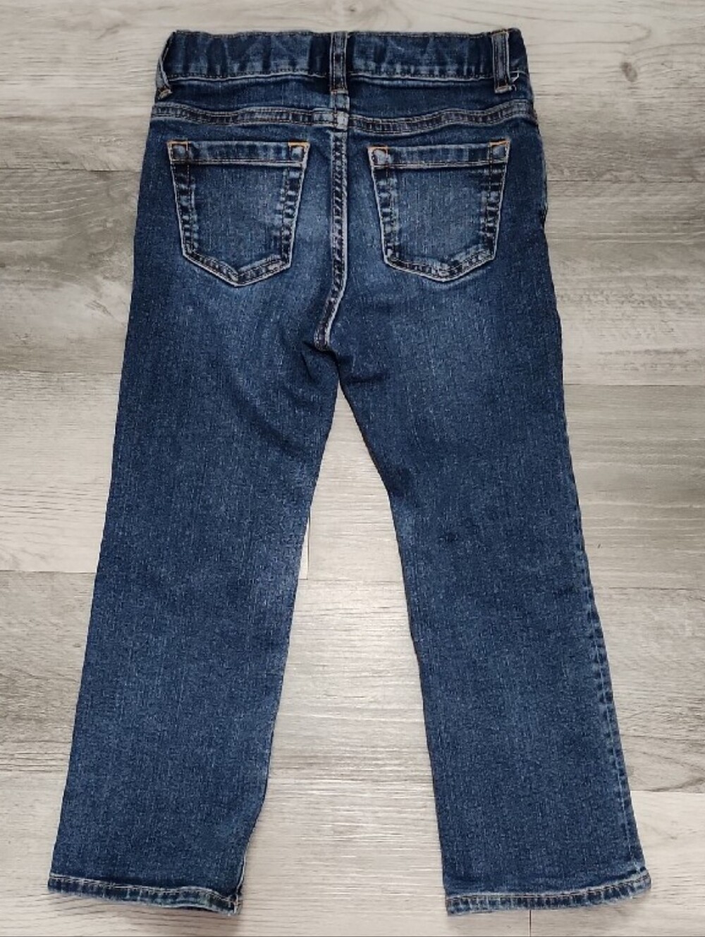 Old Navy Flex Dark Blue Wash Straight Leg Jeans Boys 5 Regular Snap Zip Closure - Picture 7 of 11